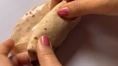 Crispy leftover roti rolls stuffed with potato filling and coated in vermicelli